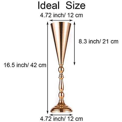 Gold Vase Centerpiece Table Decorations - 2 Pcs Metal Tabletop Flower Stand