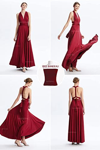 INFIWING Burgundy Bridesmaid Dresses for Wedding, Bridesmaid Dresses Long, Bridesmaid Dresses Plus Size, Infinity Dresses for Bridesmaids