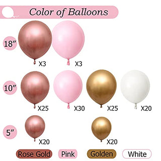 Beliueyes Rose Gold Balloon Garland Kit 148PCS, Pink White Balloon Arch for Bridal Wedding Birthday Baby Shower Anniversary Party Decor Background Decoration