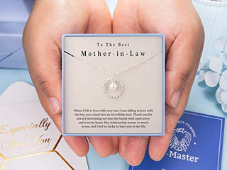 Mother in Law Necklace Mom Gifts Mother Daughter Necklace Sterling Silver Circle Necklaces for Mother in Law Gifts Christmas Holiday Jewelry