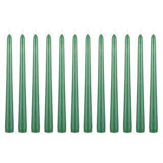 Mega Candles 12 pcs Unscented Green Taper Candle, Hand Poured Wax Candles 10 Inch x 7/8 Inch, Home Décor, Wedding Receptions, Baby Showers, Birthdays, Celebrations, Party Favors & More