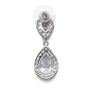 SWEETV Teardrop Dangle Earrings for Brides,Cubic Zirconia Drop Earrings for Women - Prom,Pagegant,Wedding Jewelry, Clear