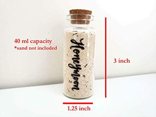 Hand Lettered Honeymoon Sand Keepsake Jar, Travel Gift for Newlywed, Bridal Shower, Wedding Registry Ideas - 40ml Glass