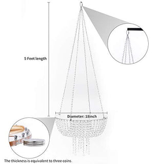 Butterflyevent Acrylic Chandelier Style Drape Suspended Cake swing 45cm Round cake plate stand