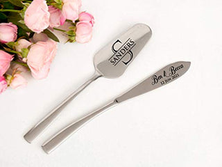 Wedding Cake Server Set Monogram Wedding Accessories Engraved Cake Knife & Server Set Personalized Wedding Cake Knife Set Custom Cake Cutting Set Bridal Shower Gift Personalized Wedding Decor