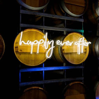 KAEGORT Happily Ever After Neon Sign Led Light, Custom Neon Sign, Decoration Hand Crafted Wall Hangings, Wedding Neon Sign, Bridal Decor Signs Warm White 60 CM