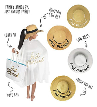Embroidered Bridal Sun Hat - Just Married