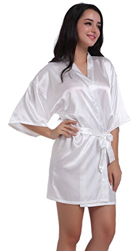 DF-deals Women's Satin Kimono Robe for