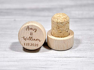 Custom Wine Stopper Gift Personalized Bottle Stopper Couple Gift Etched Wood Cork Custom Wedding Gift Wine Party Favor Rustic Wine Gift Wood Wine Stoppers Bulk
