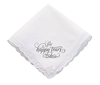 Lillian Rose Wedding Happy Tears Keepsake Hankie, 12", White