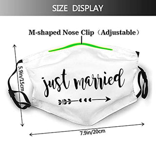 Hobson Reginald Just Married Wedding Face mask,Mr and Mrs Matching Couple Masks,Matching Masks for Valentine's Day, Wedding, Black