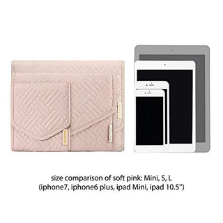 BAGSMART Travel Jewelry Organizer Roll Foldable Jewelry Case for Journey-Rings, Necklaces, Bracelets, Earrings, Soft Pink