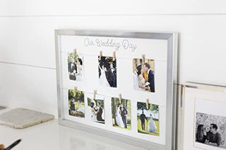 Kate & Milo Keepsake 'Our Wedding Day' Collage Picture Frame, Wedding Gift, Newlywed Gift, Classic Wedding Keepsake Photo Frame, Silver