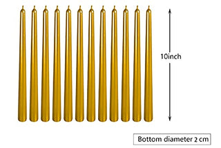 Tall Metallic Taper Spiral Taper Candle Candles - 10 Inch Metallic, Dripless,wist Taper Candle, Spiral Taper Candle, Taper Spiral Long Candles Wax Unscented Dinner Candle brithday candle (Glossy gold)
