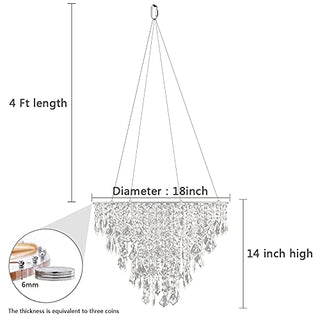 Wedding Cake Stands Faux Acrylic Crystal Chandelier Style Drape Suspended Cake Swing WEPDIY Diameter 17.7"