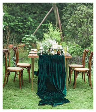 SoarDream Wedding Decorations 29x 120 inch Green Table Runner Cotton Table Runner Emerald Velvet Fabric Table Overlay Wedding Table Runners for Wedding Banquet Decoration