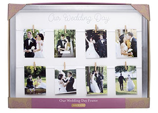 Kate & Milo Keepsake 'Our Wedding Day' Collage Picture Frame, Wedding Gift, Newlywed Gift, Classic Wedding Keepsake Photo Frame, Silver