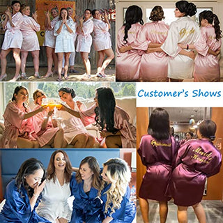 DF-deals Women's Satin Kimono Robe for