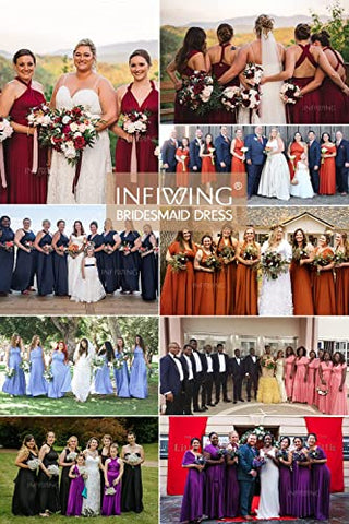 Women's Infinity Dresses,Champagne Convertible Bridesmaid Dresses,Transformer Multiway Twist Wrap Dress Evening Gown One Size