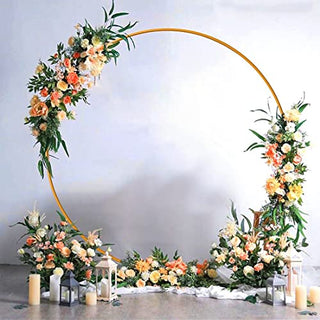 Doingart 6.8ft (2M) Yellow Round Metal Wedding Arch,Circle Balloon Arch Stand for Garden, Yard, Wedding, Bridal, Indoor Outdoor Party Decoration (Does not Include Decorative Bouquets, Balloons, etc.)