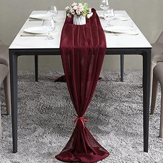 ICOSHOW 2 Pieces 10ft Burgundy Chiffon