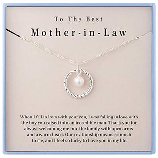 Mother in Law Necklace Mom Gifts Mother Daughter Necklace Sterling Silver Circle Necklaces for Mother in Law Gifts Christmas Holiday Jewelry