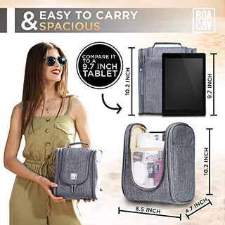 Premium Hanging Travel Toiletry Bag for Women and Men, Hygiene Bag, Bathroom and Shower Organizer Kit with Elastic Band Holders for Toiletries, Cosmetics, Makeup, Brushes