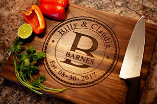 Perfect Gift for wife or husband! Anniversary Gifts or Wedding Gift for couple; Personalized Cutting Board - USA Handmade Cutting Board by Naked Wood Works