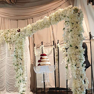 Butterflyevent Acrylic Chandelier Style Drape Suspended Cake swing 45cm Round cake plate stand