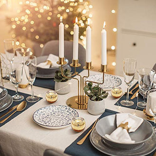 LAMORGIFT Votive Candle Holders 12pcs - Gold Centerpiece Table Decorations for Engagement Party, Birthday Party Decorations for Women, Wedding Table Centerpieces Also as Mini Glass Flower Vases