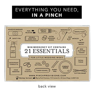 Pinch Provisions Minimergency Kit for Brides, Pink Diamond, Includes 21 Must-Have Emergency Essential Items for Your Big Wedding Day, Compact, Multi-Functional Zipper Pouch, Perfect Survival Kit Gift