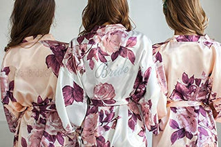 Women's Floral Bride Bridesmaids Robe Lace Satin robes Wedding Robe Satin Bridal Robe Bridesmaid Proposal Custom Robes Silk Bridal Party Gift Bridesmaid Robe Bridal Party Robes Christmas gifts