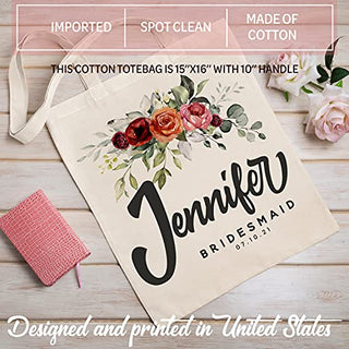 Set Of 5 - Personalized Wedding Tote