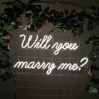 Will you marry me? Neon Light Signs for Wedding, 19.7inches Neon Lights for Bedroom,Get Married Party, Bar, LED Neon Sign with Dimmer Switch for Art Gift (Warm White,19.7x11.0)