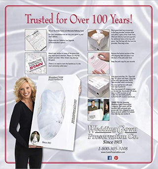 Wedding Gown Preservation Kit, Prepaid Dress Cleaning and Preserving