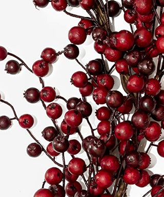 Vita Domi 6' Long Water Resistant Stunning Berry Garlands on Grapevine (Matte Red Berry)