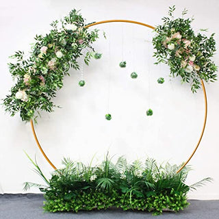 Doingart 6.8ft (2M) Yellow Round Metal Wedding Arch,Circle Balloon Arch Stand for Garden, Yard, Wedding, Bridal, Indoor Outdoor Party Decoration (Does not Include Decorative Bouquets, Balloons, etc.)