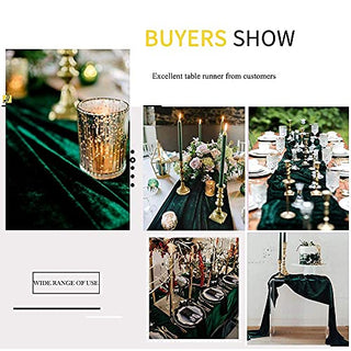 SoarDream Wedding Decorations 29x 120 inch Green Table Runner Cotton Table Runner Emerald Velvet Fabric Table Overlay Wedding Table Runners for Wedding Banquet Decoration