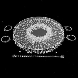Hanging Crystal Cake Stand Romantic Acrylic Garland Suspended Cake Stand Chandelier Hanging Cake Rack Cake Swing Stand Dessert Display Stands for Tea Party Wedding and Birthday (Crystal)