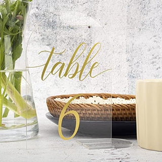 30 Sets Arch Acrylic Sign Gold Printed Table numbers, Wedding table number for Wedding Reception Hotals Acrylic Sheets with Place Card Holder(4 x 6 Inch)