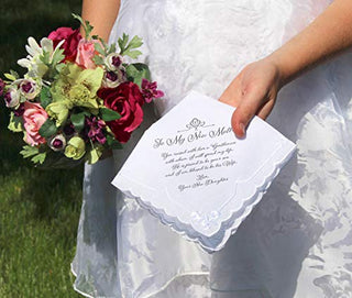 Lillian Rose New Mother verse Wedding Gift Hankie 6.5"