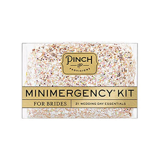 Pinch Provisions Minimergency Kit for Brides, Pink Diamond, Includes 21 Must-Have Emergency Essential Items for Your Big Wedding Day, Compact, Multi-Functional Zipper Pouch, Perfect Survival Kit Gift