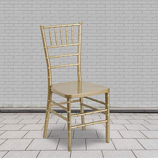 Flash Furniture 2 Pack HERCULES PREMIUM Series Gold Resin Stacking Chiavari Chair