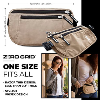 Money Belt for Secure Travel - Concealed Travel Pouch w/RFID Blocking - Secure Important Documents and Money - Durable, Water-Resistant Rip-Stop Nylon w/RFID Sleeves Set