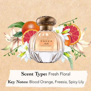 Tocca Women's Eau de Parfum, Stella - Fresh Floral, Blood Orange, Freesia, Spicy Lily - Hand-Finished Bottle 1.7oz (50 ml)