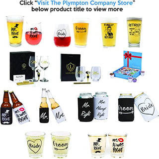 Funny Mr. Right and Mrs. Always Right Novelty Wine Glass and Beer Glass | Includes Fun, Stylish Gift Box | For Weddings, Engagement, Newlywed, Bachelorette, Anniversary, Couples Gifts