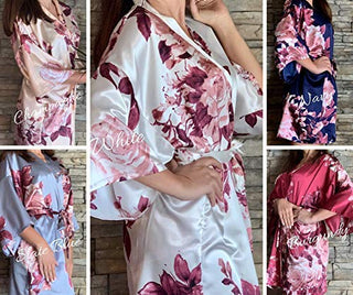 Women's Floral Bride Bridesmaids Robe Lace Satin robes Wedding Robe Satin Bridal Robe Bridesmaid Proposal Custom Robes Silk Bridal Party Gift Bridesmaid Robe Bridal Party Robes Christmas gifts