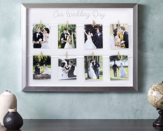 Kate & Milo Keepsake 'Our Wedding Day' Collage Picture Frame, Wedding Gift, Newlywed Gift, Classic Wedding Keepsake Photo Frame, Silver