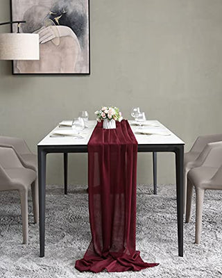 ICOSHOW 2 Pieces 10ft Burgundy Chiffon