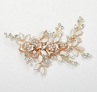 SWEETV Wedding Hair Clip&12Pcs Bridesmaid Hair Pins Set,Wedding Hair Accessories for Brides Bridesmaid